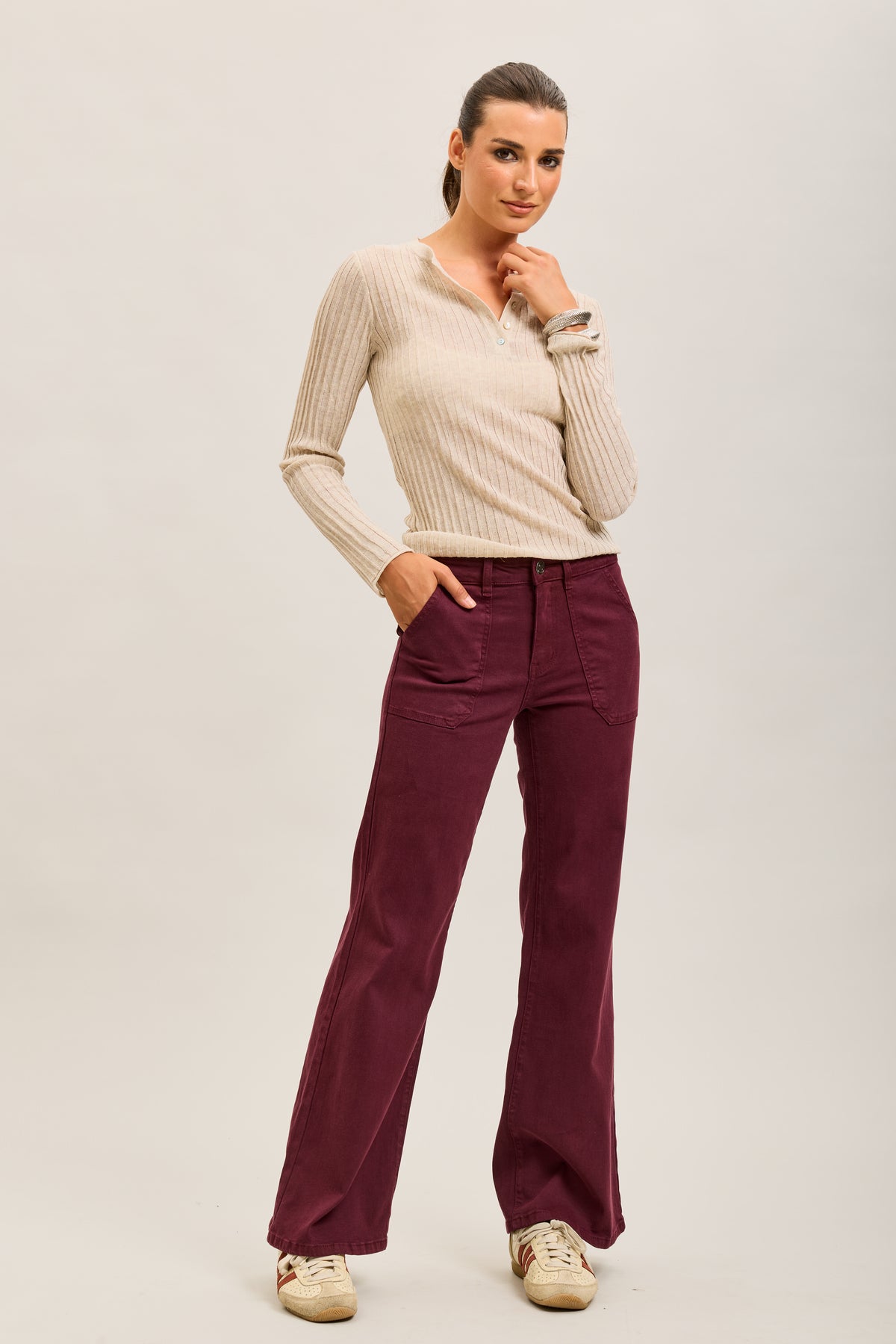 TERI BURGUNDY JEANS