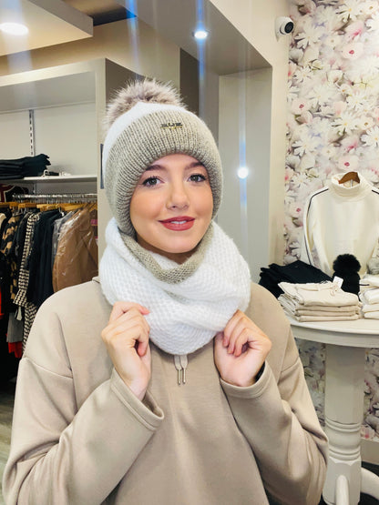 ANDREA CREAM HAT SET