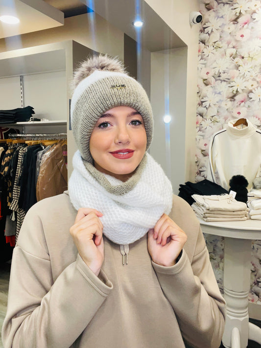 ANDREA CREAM HAT SET