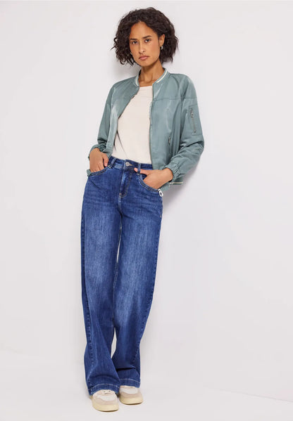 GEMMA DUCK-EGG BLUE BOMBER JACKET