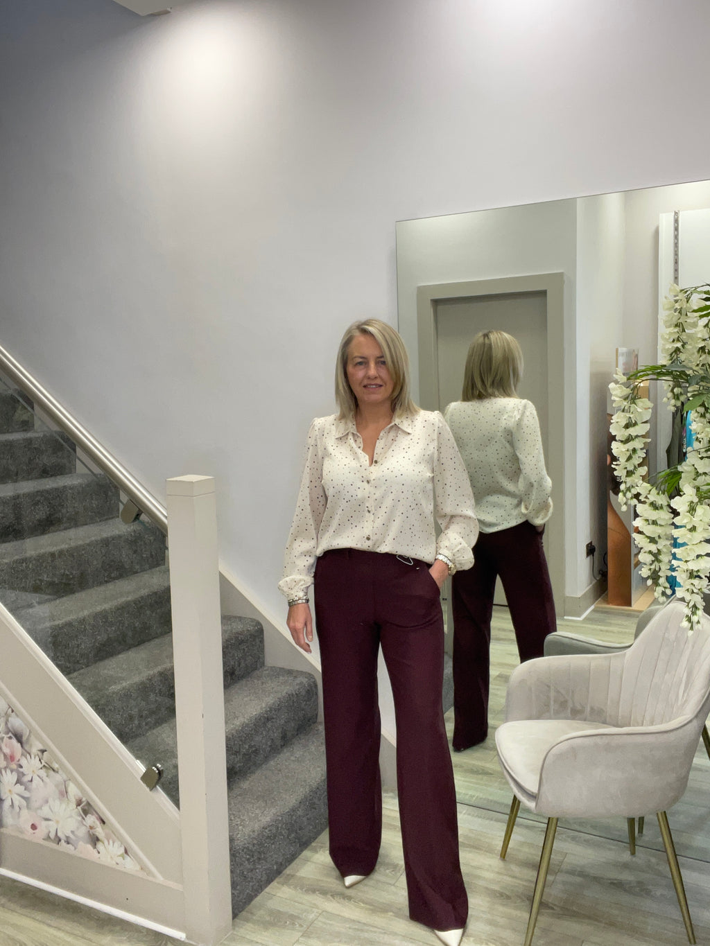 MIRA BURGUNDY TROUSERS