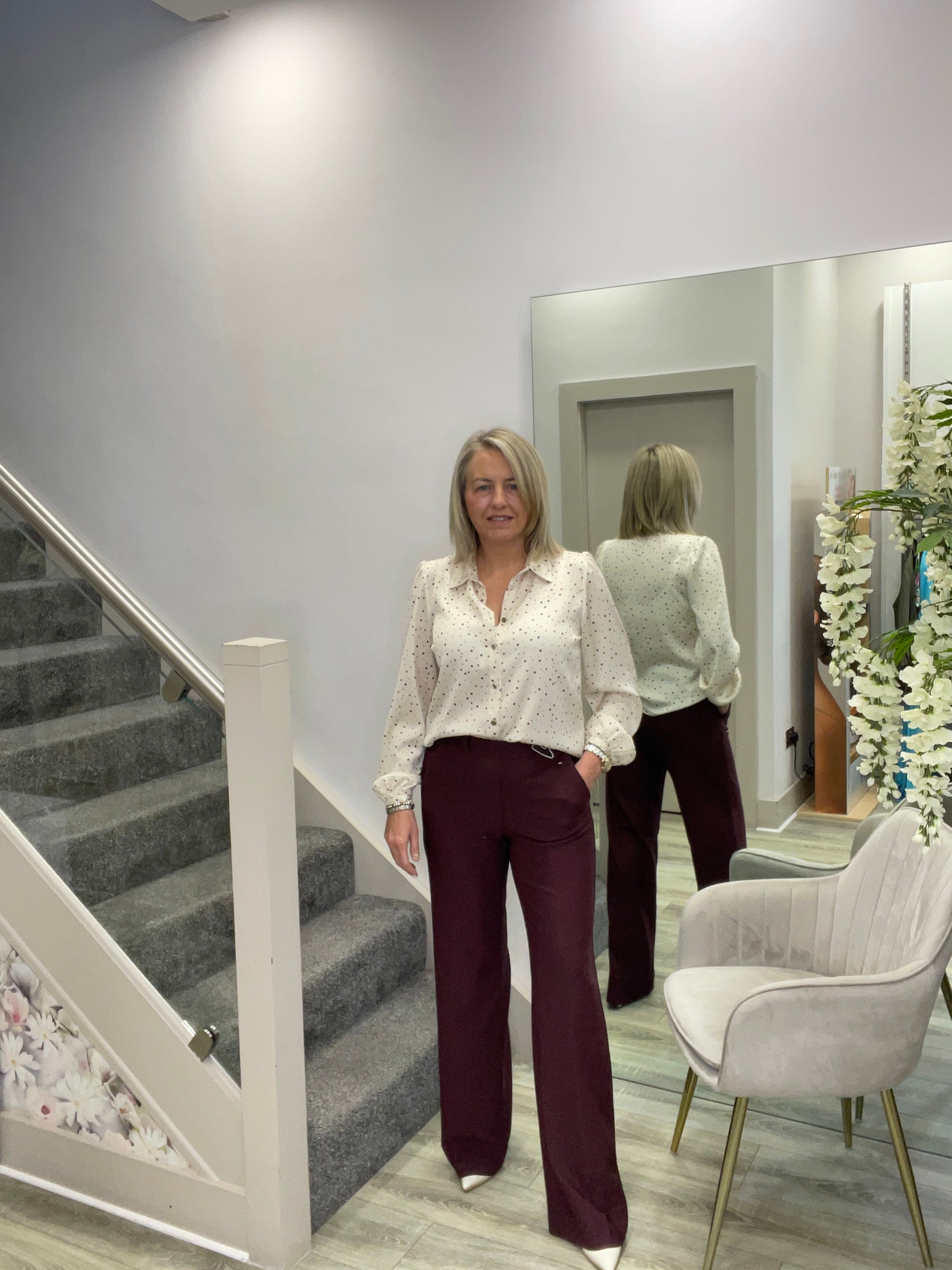 MIRA BURGUNDY TROUSERS