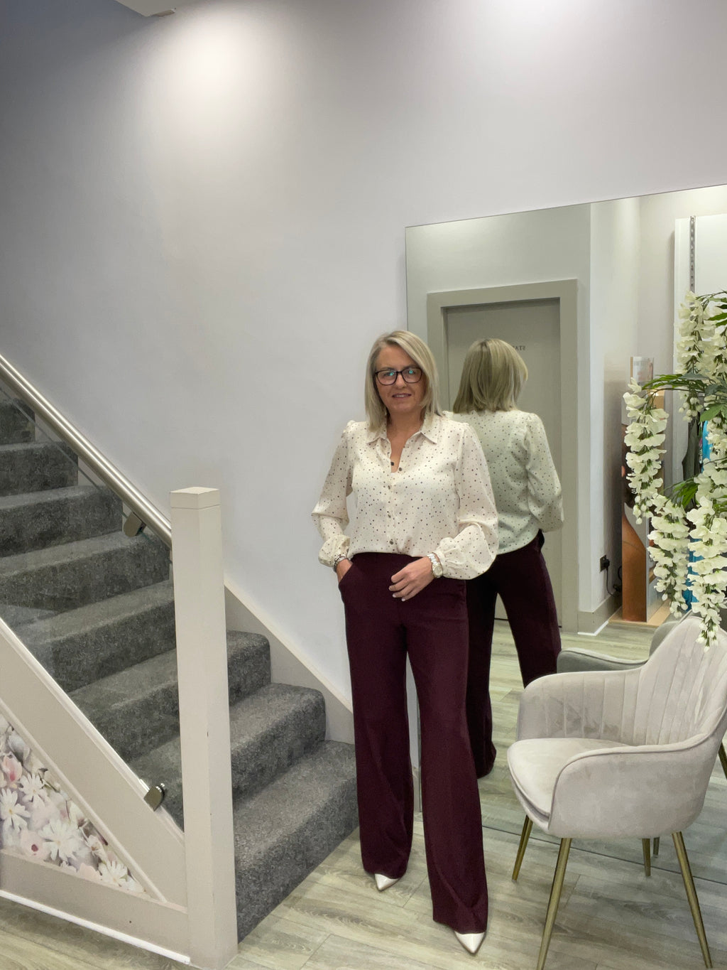 MIRA BURGUNDY TROUSERS