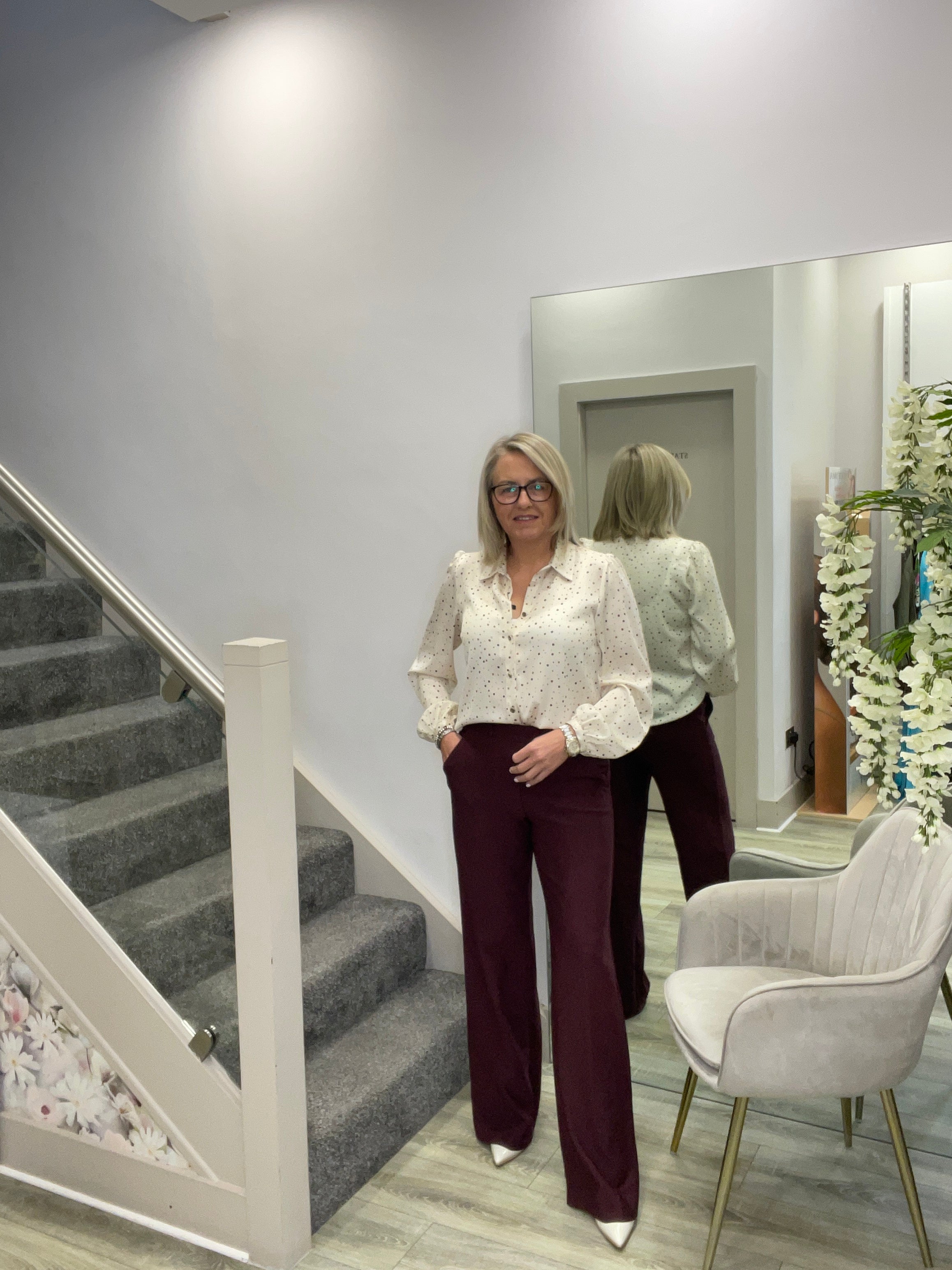 MIRA BURGUNDY TROUSERS