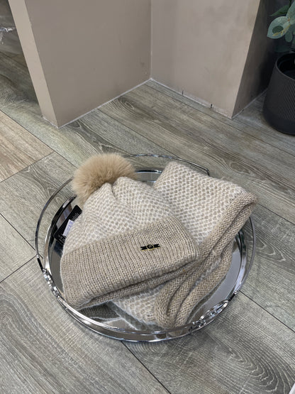 ANDREA OATMEAL HAT SET
