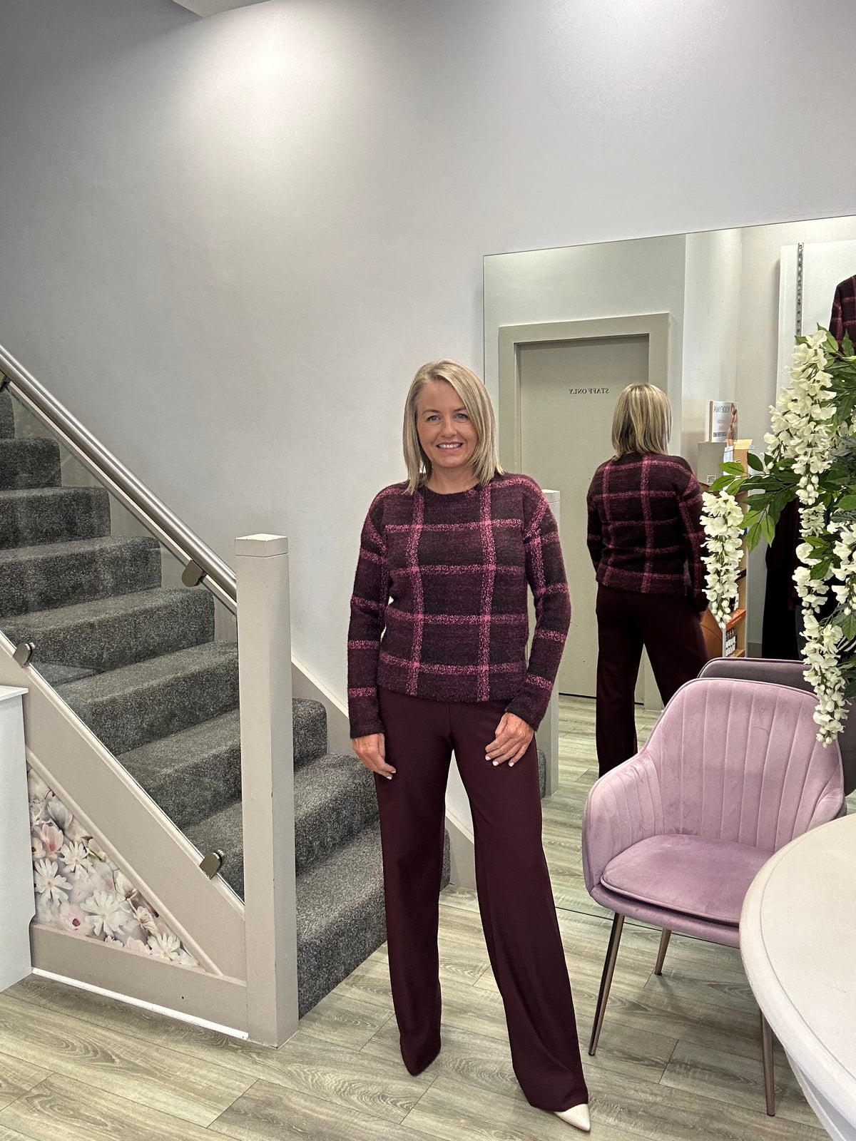 MIRA BURGUNDY TROUSERS
