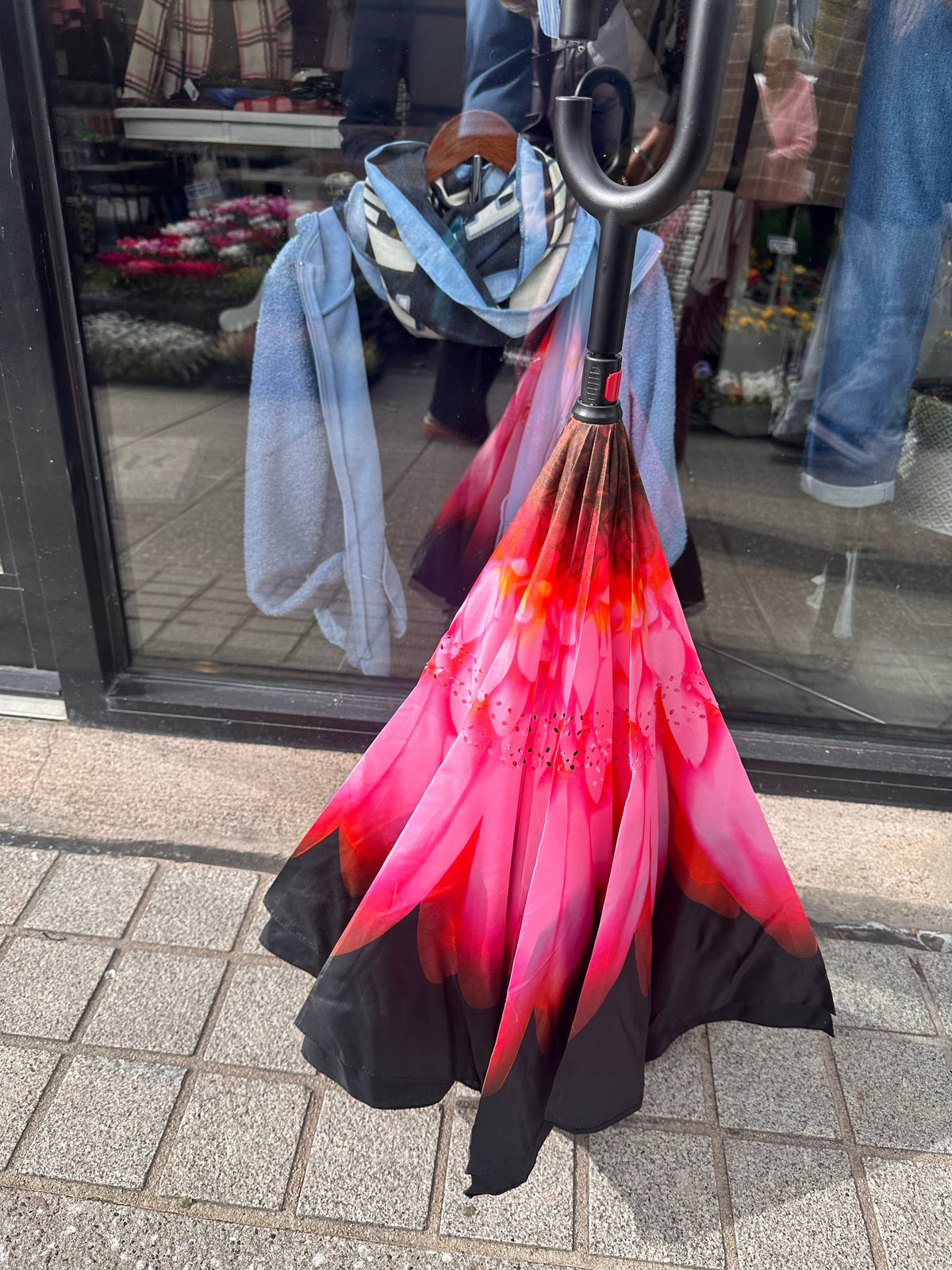 RED AND PINK UMBRELLA