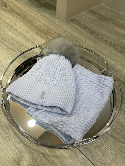 FRANIA PALE BLUE  HAT SET