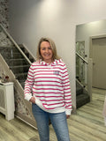 CAROLINE PINK STRIPE HOODIE