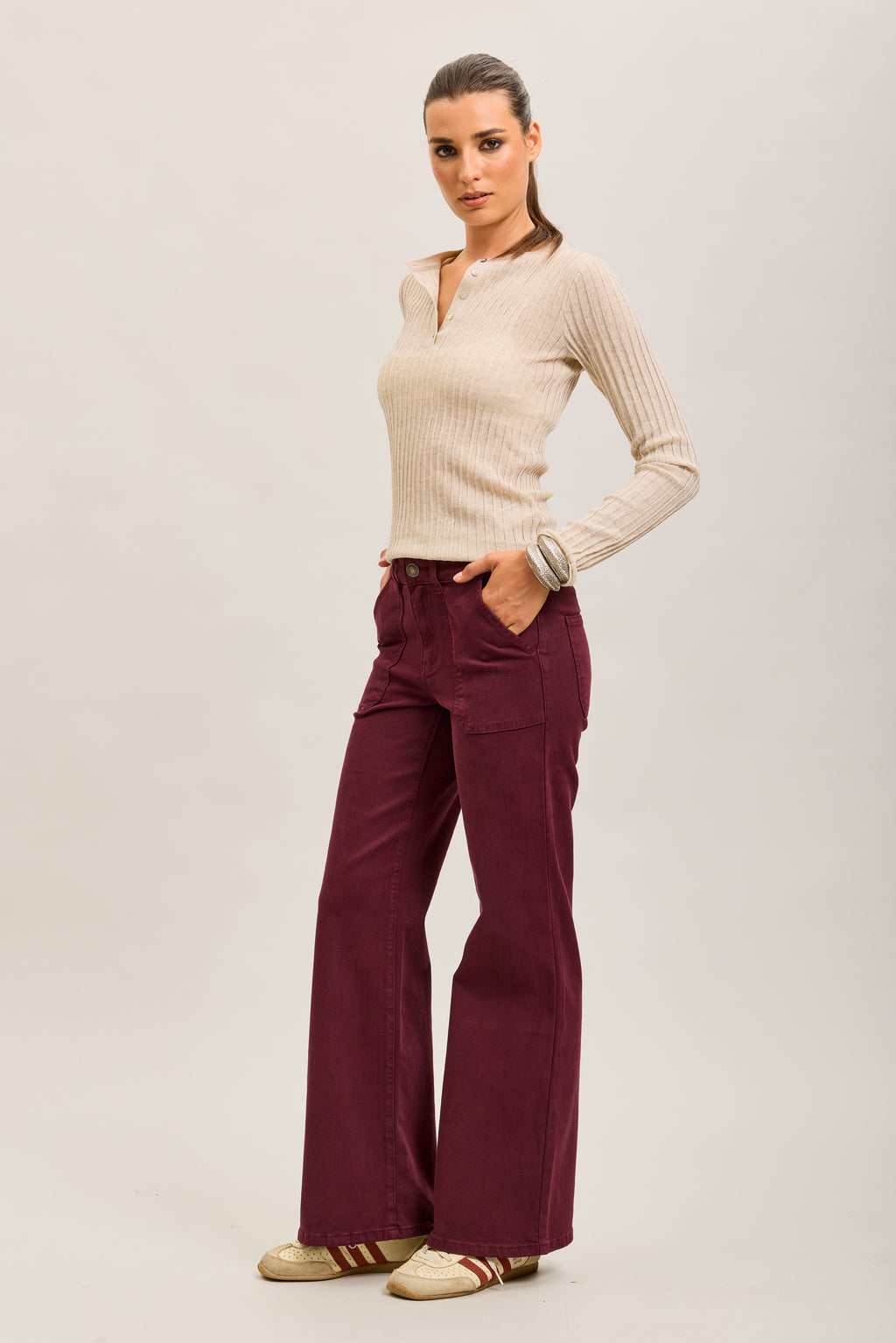 TERI BURGUNDY JEANS