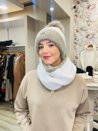 ANDREA CREAM HAT SET