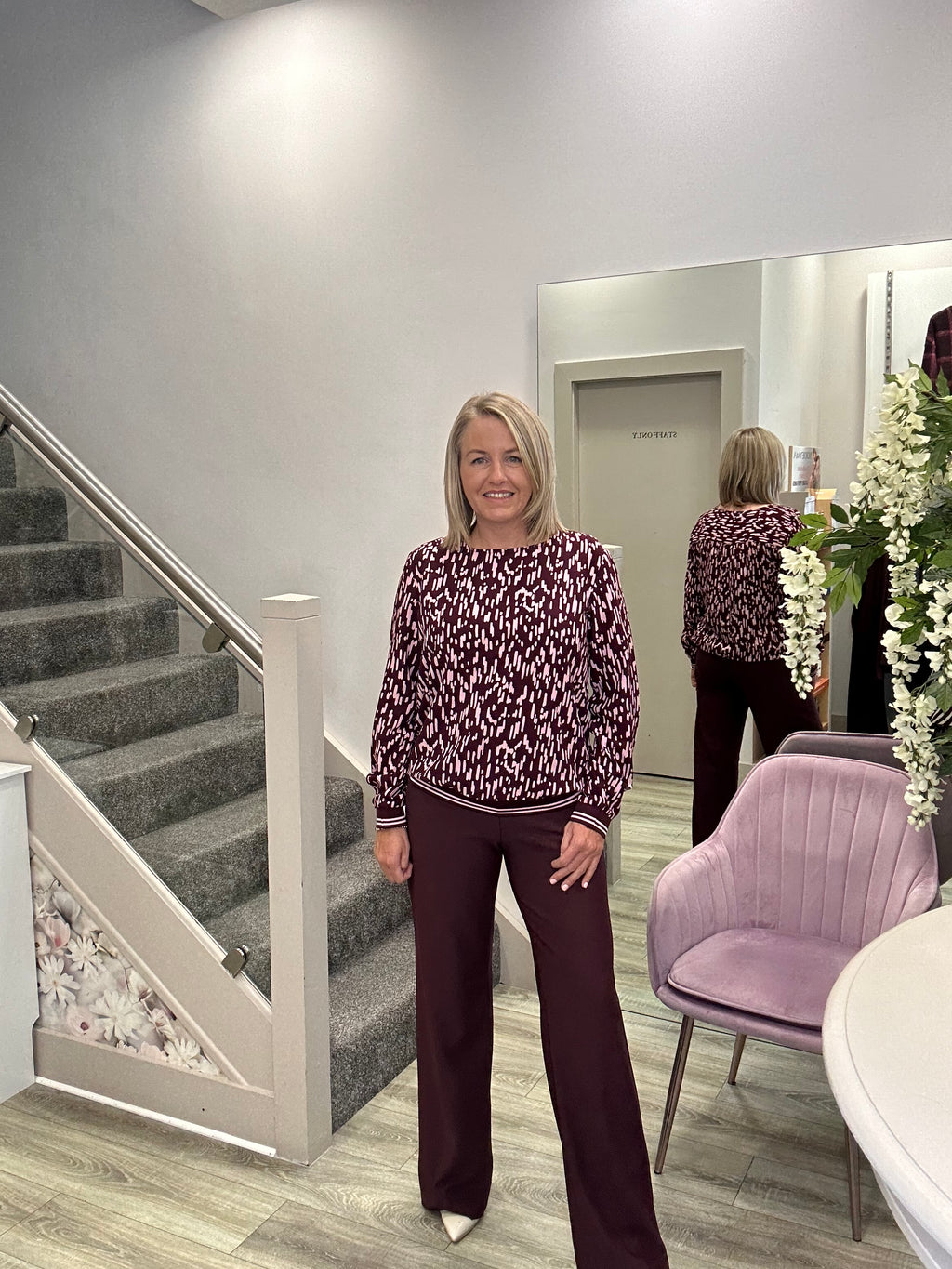 MIRA BURGUNDY TROUSERS