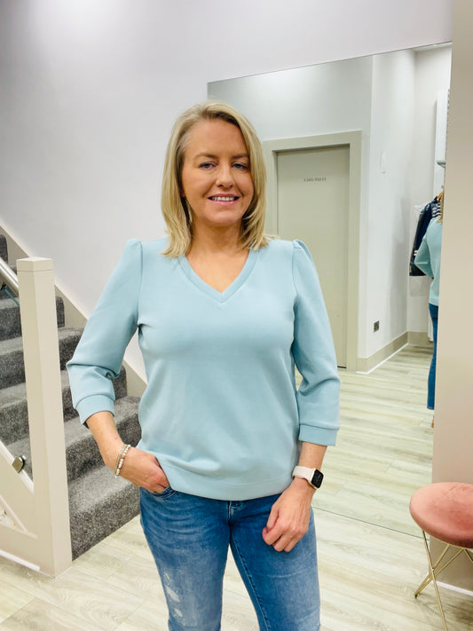 JULES DUCK EGG BLUE JUMPER