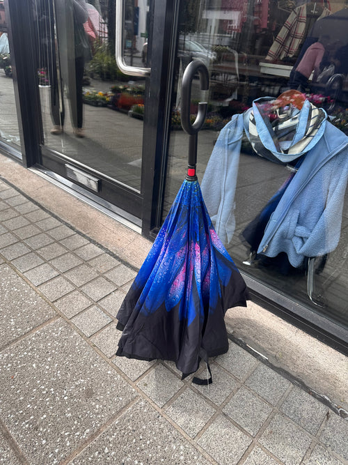 BLUE FLOWER UMBRELLA
