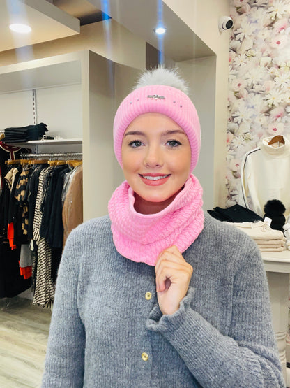 FRANIA PALE PINK  HAT SET