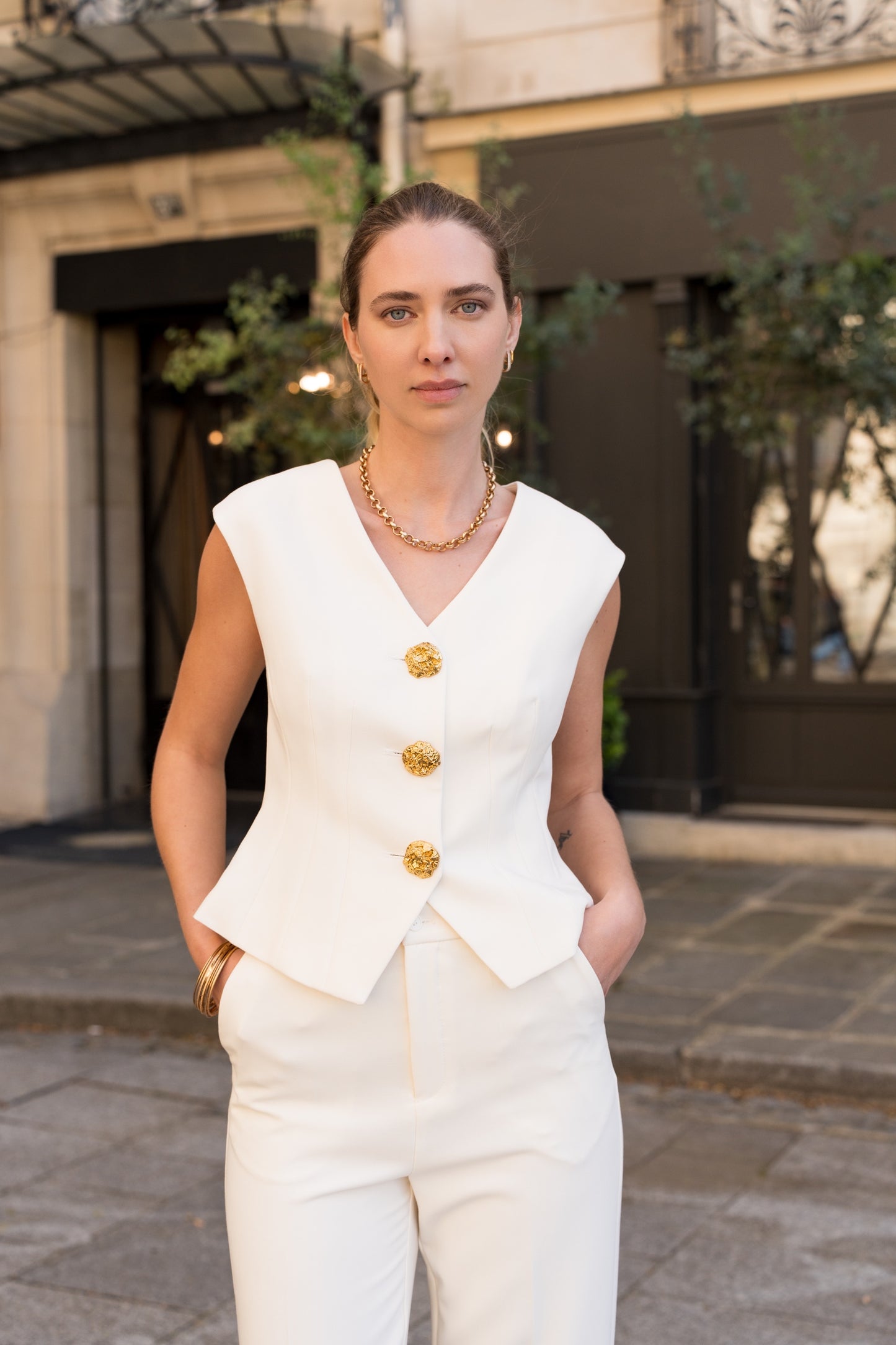 AASHI CREAM WAISTCOAT