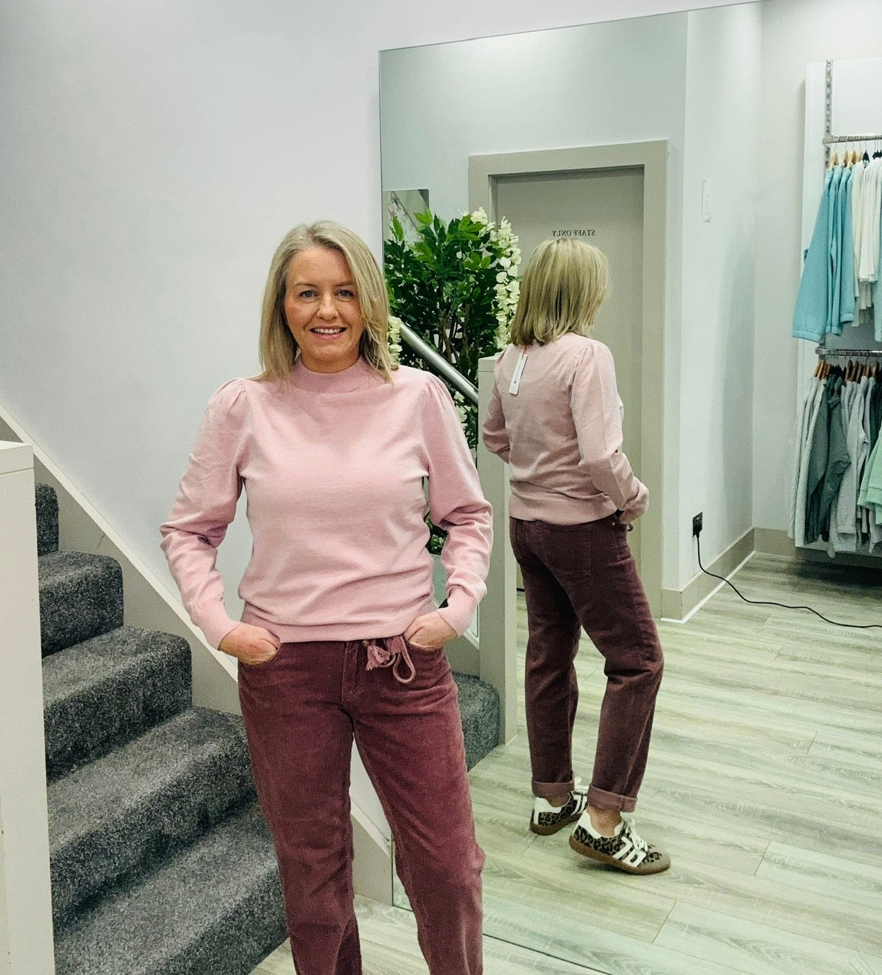 BOB MAUVE CORD TROUSER