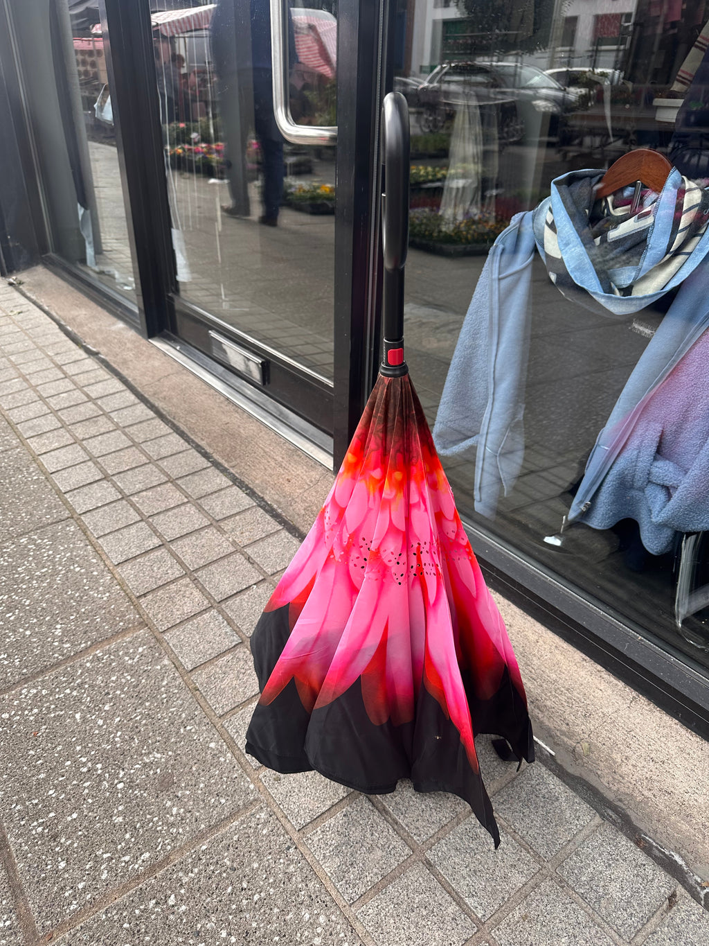 RED AND PINK UMBRELLA