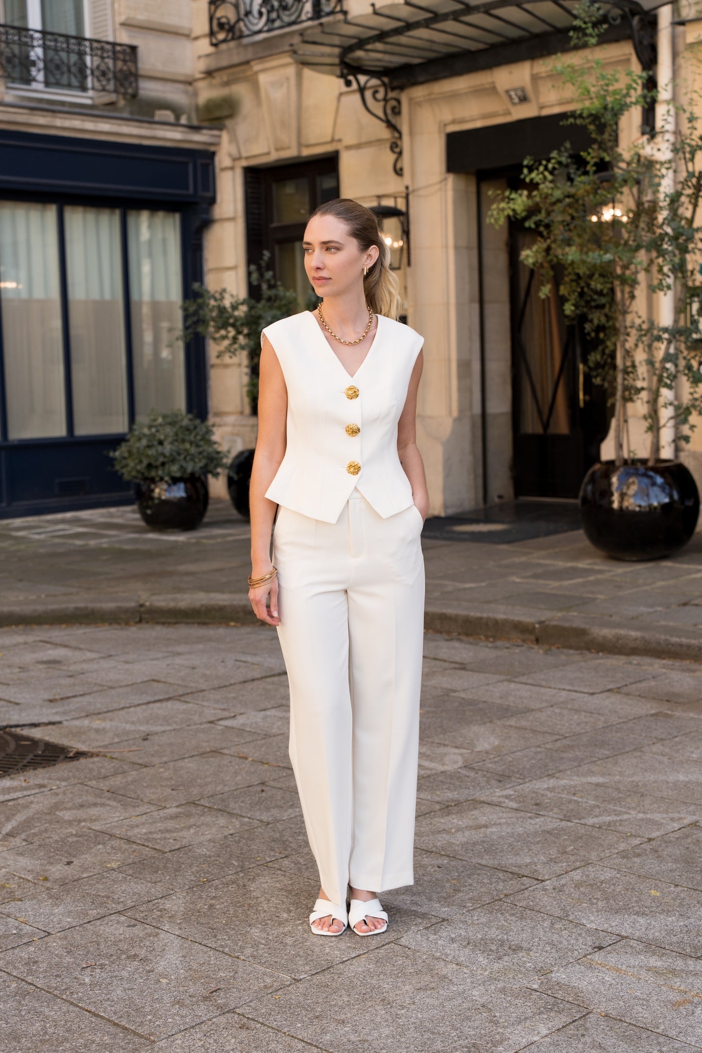 ANNA CREAM TROUSER