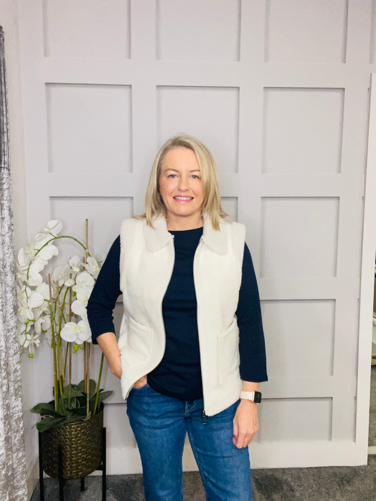BOATNECK NAVY TOP
