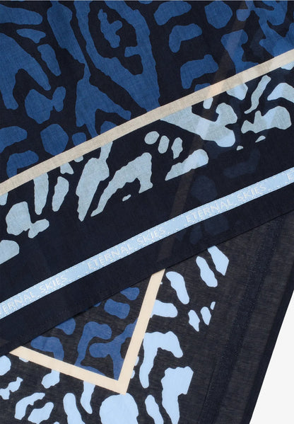 LEOPARD NAVY SCARF