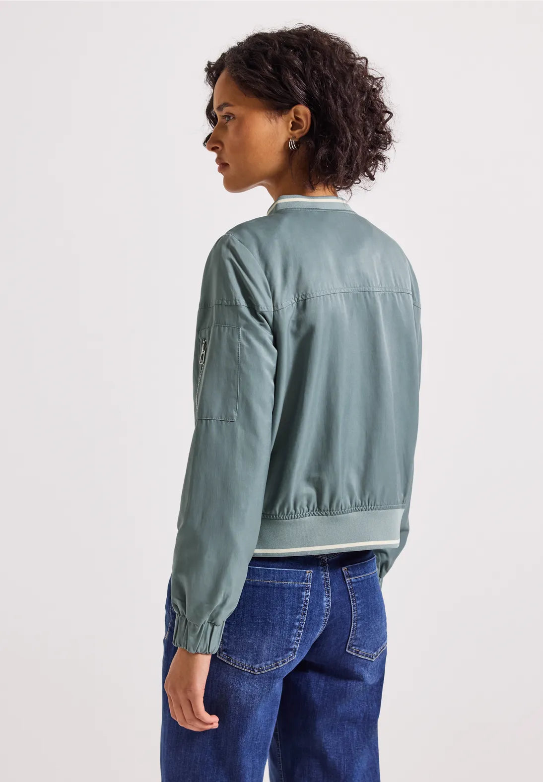 GEMMA DUCK-EGG BLUE BOMBER JACKET