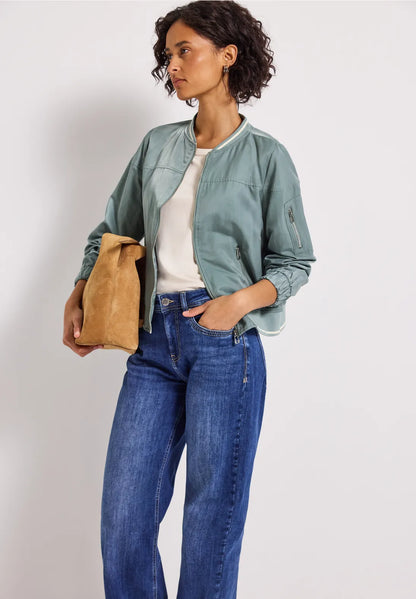 GEMMA DUCK-EGG BLUE BOMBER JACKET