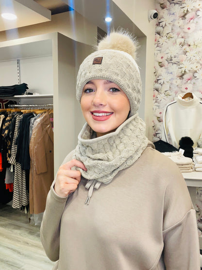 BEATA CREAM  HAT SET