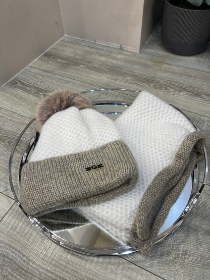 ANDREA CREAM HAT SET