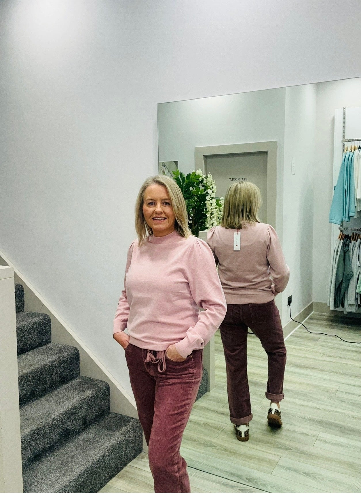 BOB MAUVE CORD TROUSER