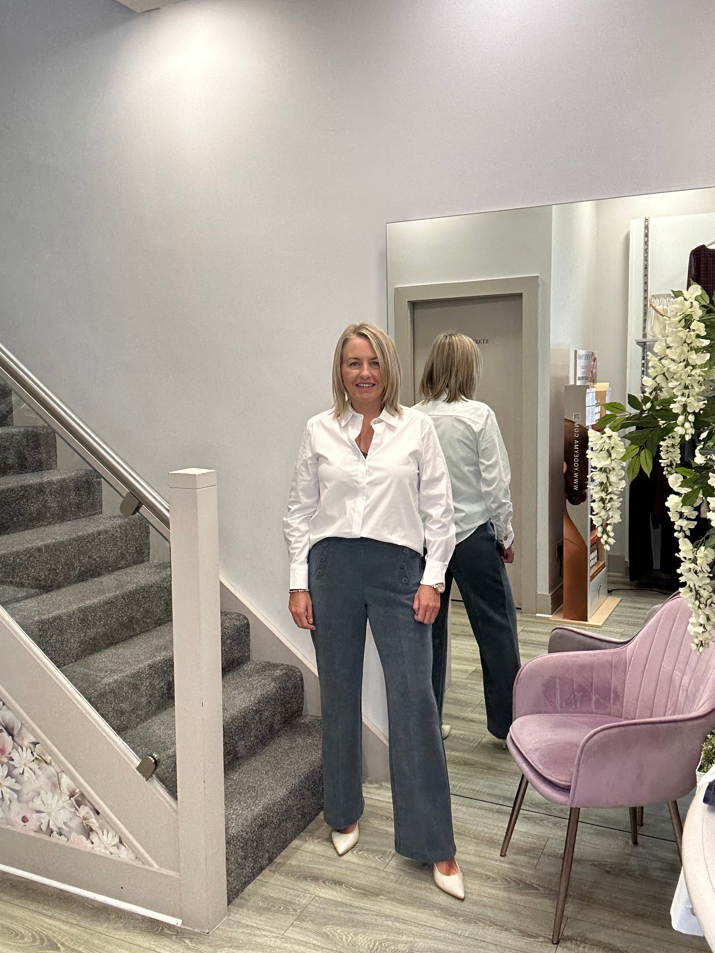 YOSE GREY TROUSERS