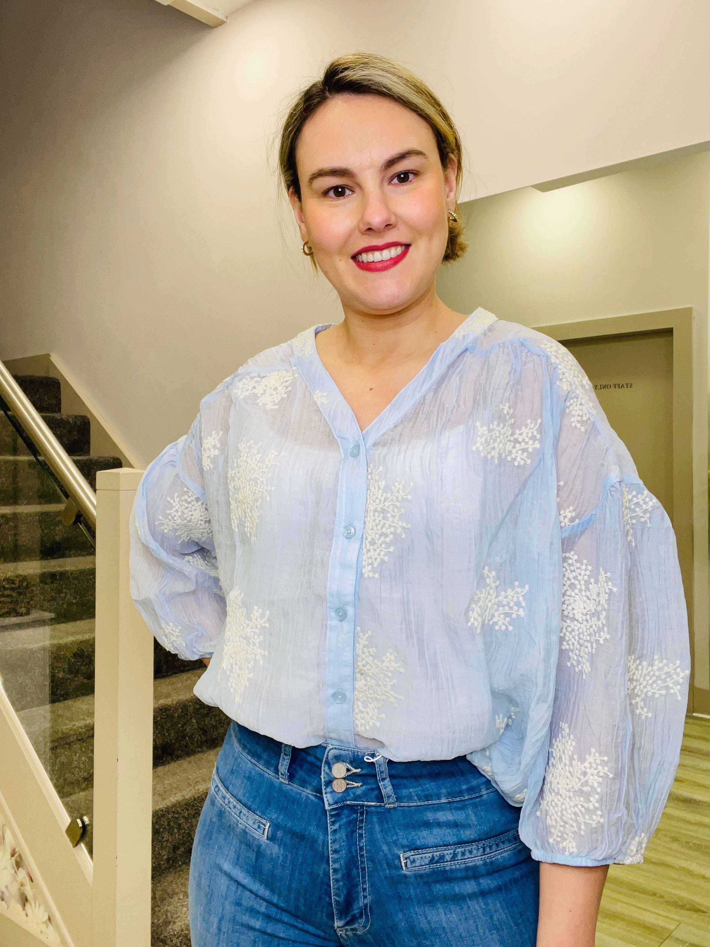 MARION BLUE BLOUSE