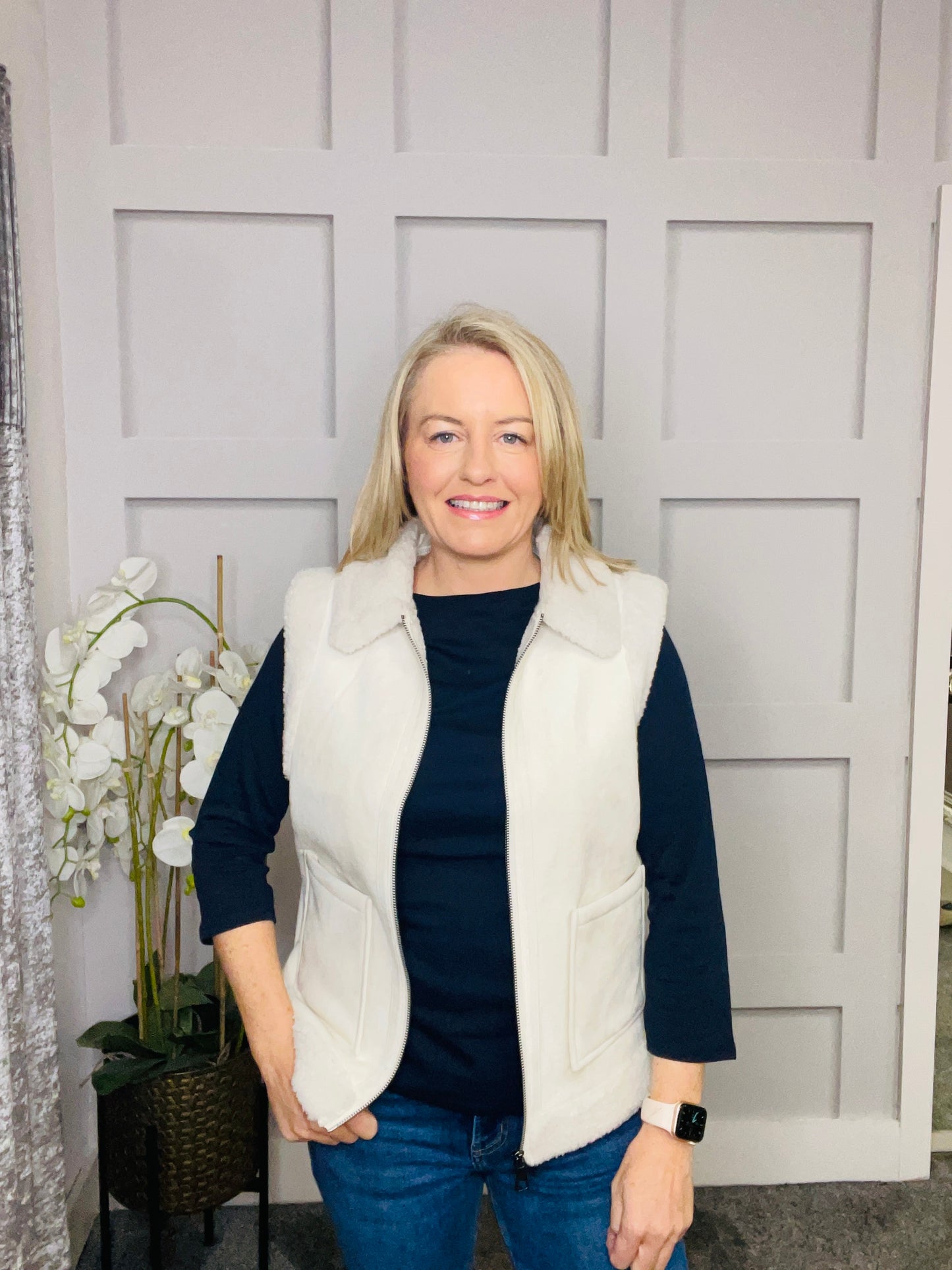 BOATNECK NAVY TOP