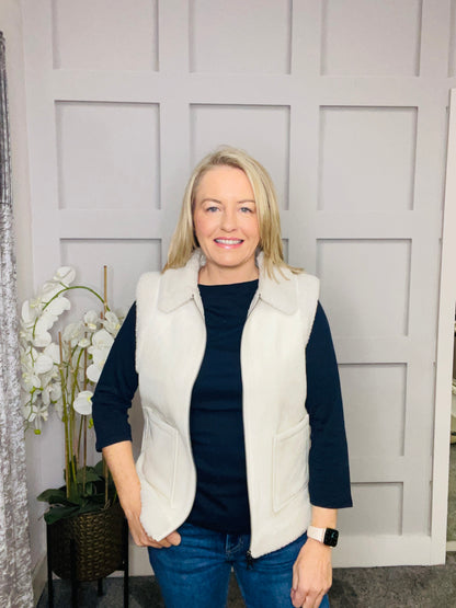 BOATNECK NAVY TOP