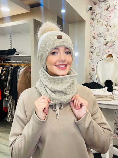 BEATA CREAM  HAT SET