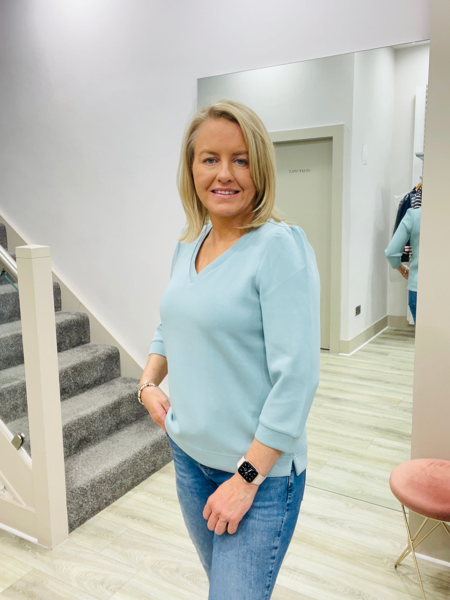JULES DUCK EGG BLUE JUMPER