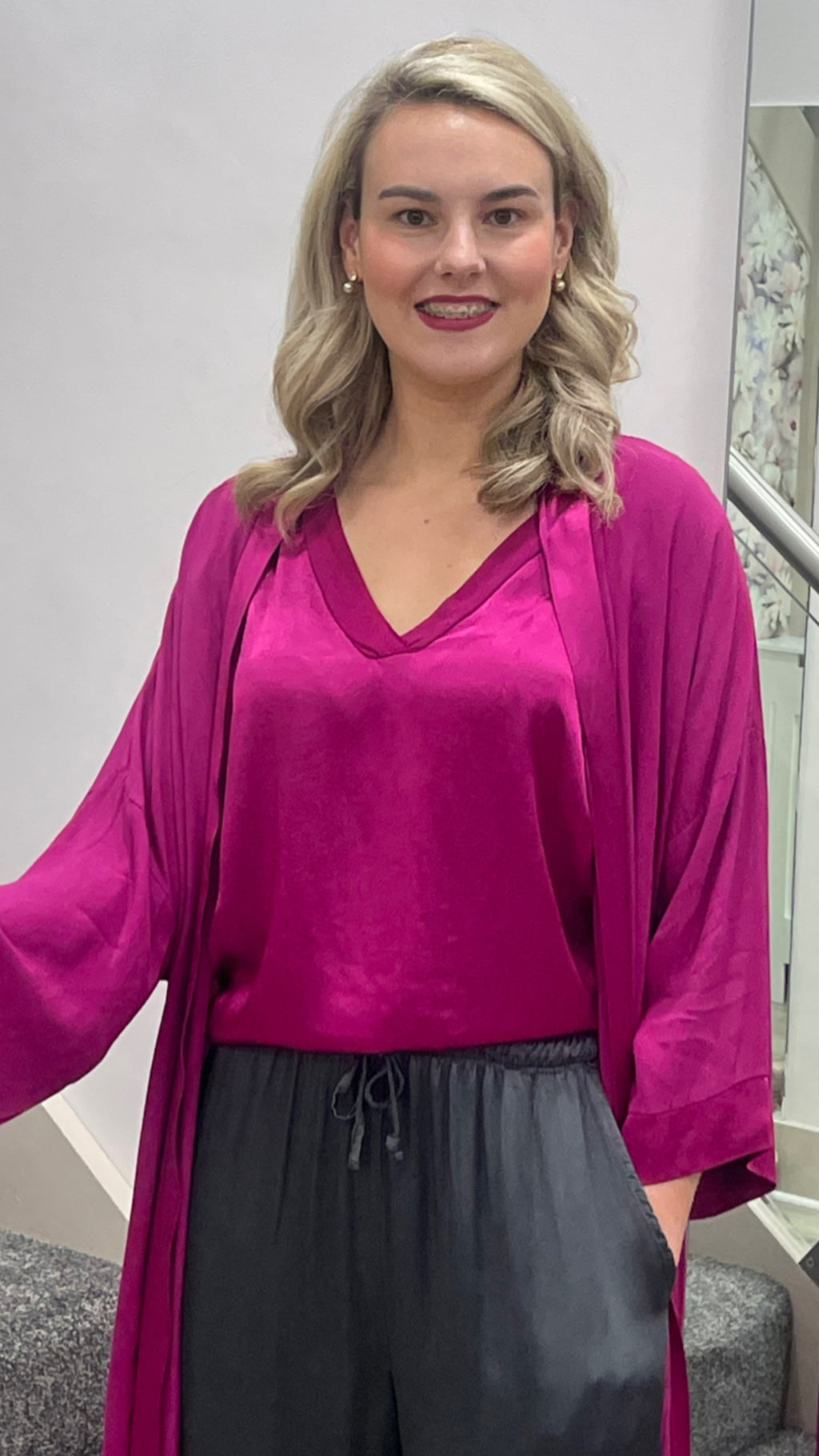 CORA MAGENTA KIMONO