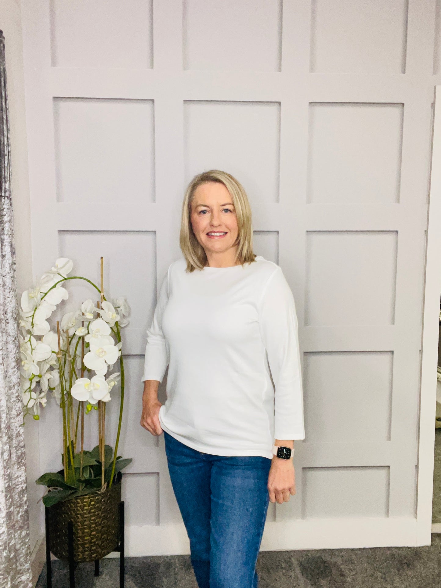 BOATNECK CREAM TOP