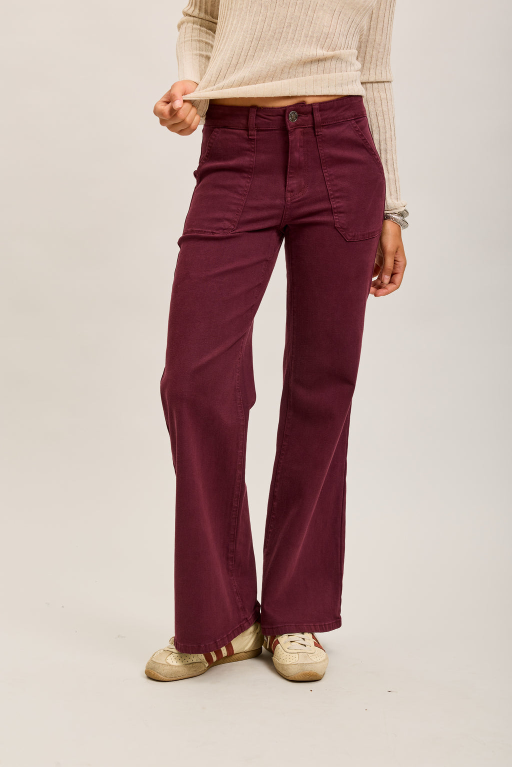 TERI BURGUNDY JEANS