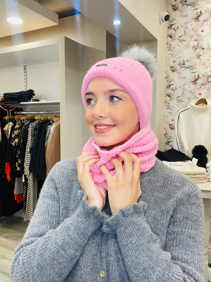 FRANIA PALE PINK  HAT SET
