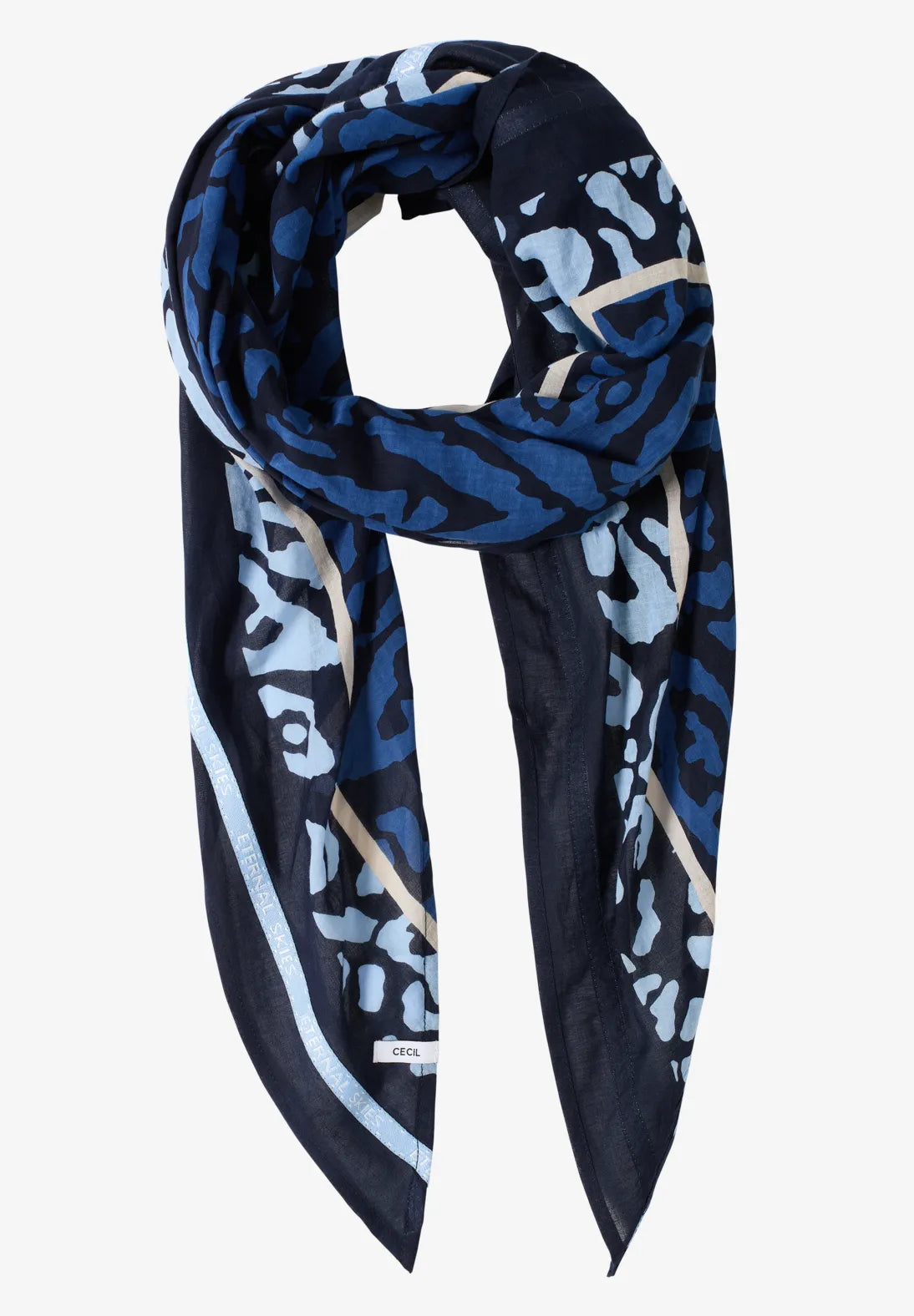 LEOPARD NAVY SCARF