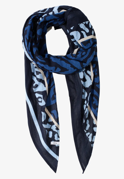 LEOPARD NAVY SCARF
