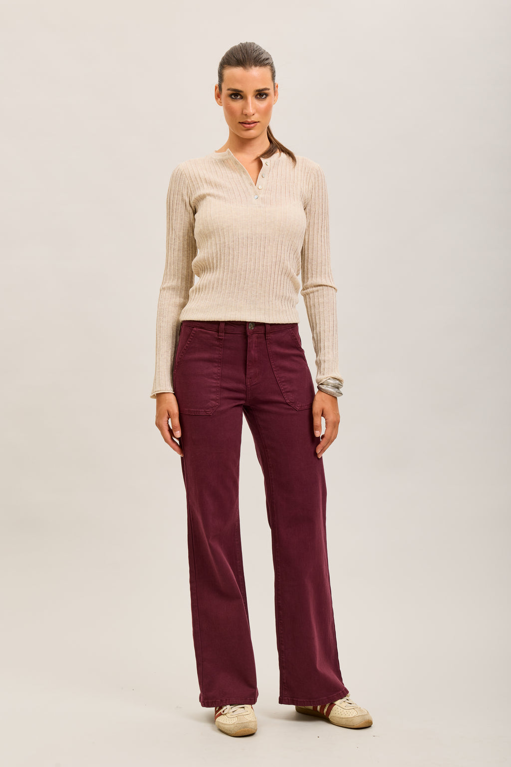 TERI BURGUNDY JEANS