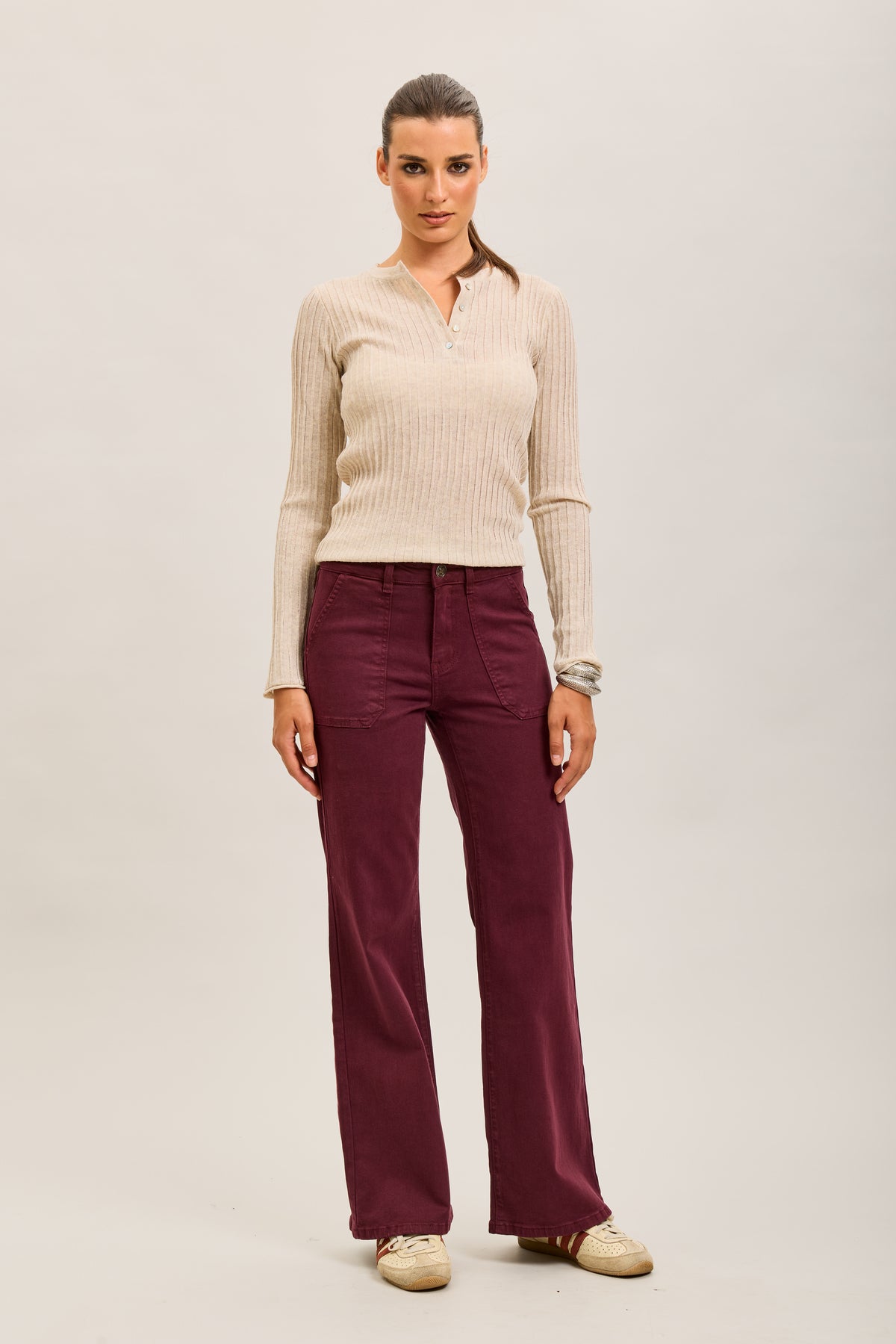 TERI BURGUNDY JEANS