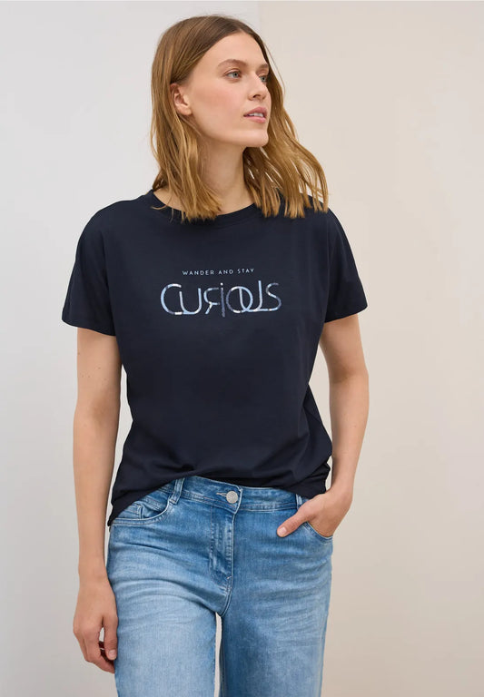 CURIOUS NAVY TEE